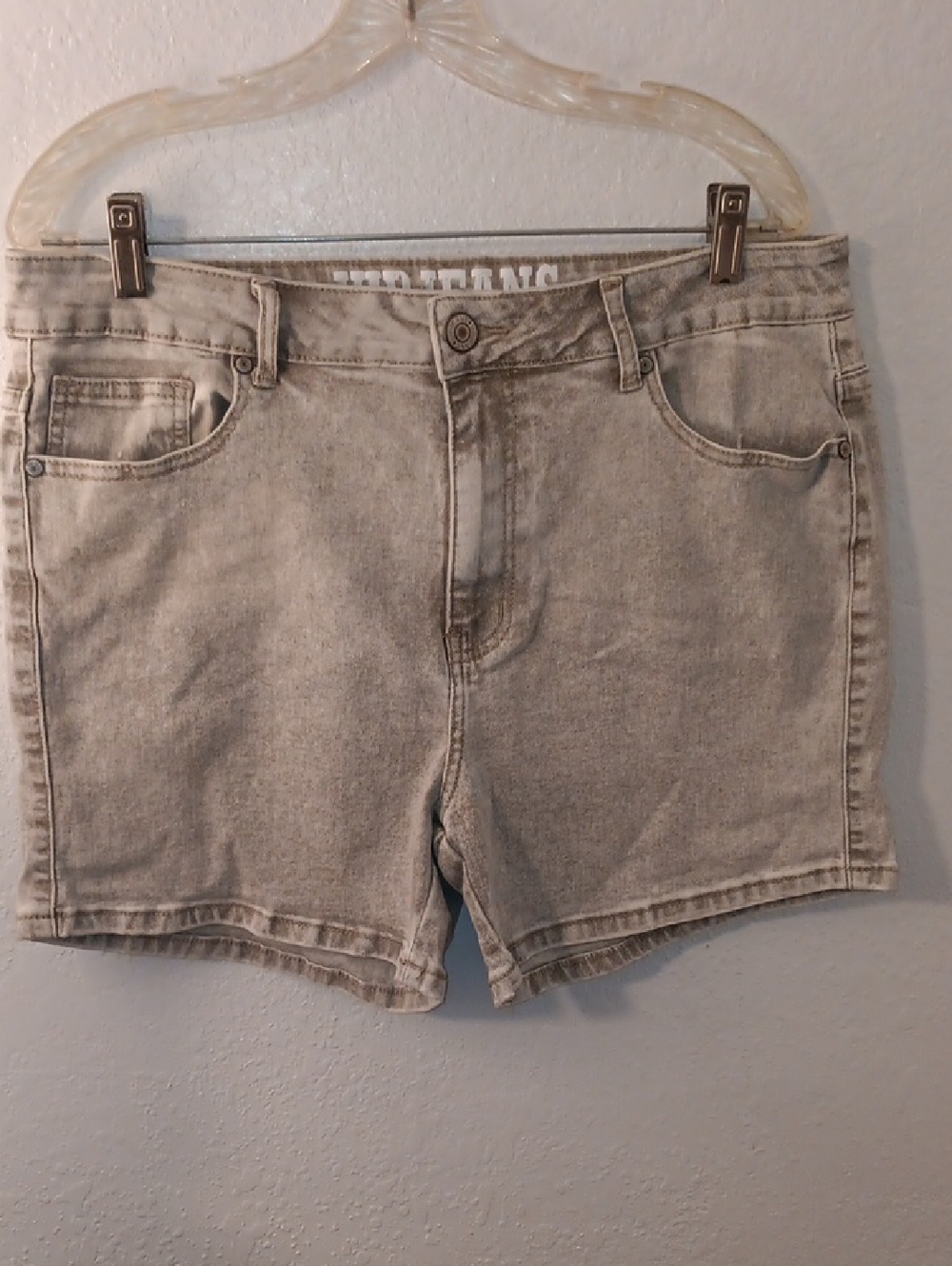 VIP Washed Light Gray Denim Jean Shorts